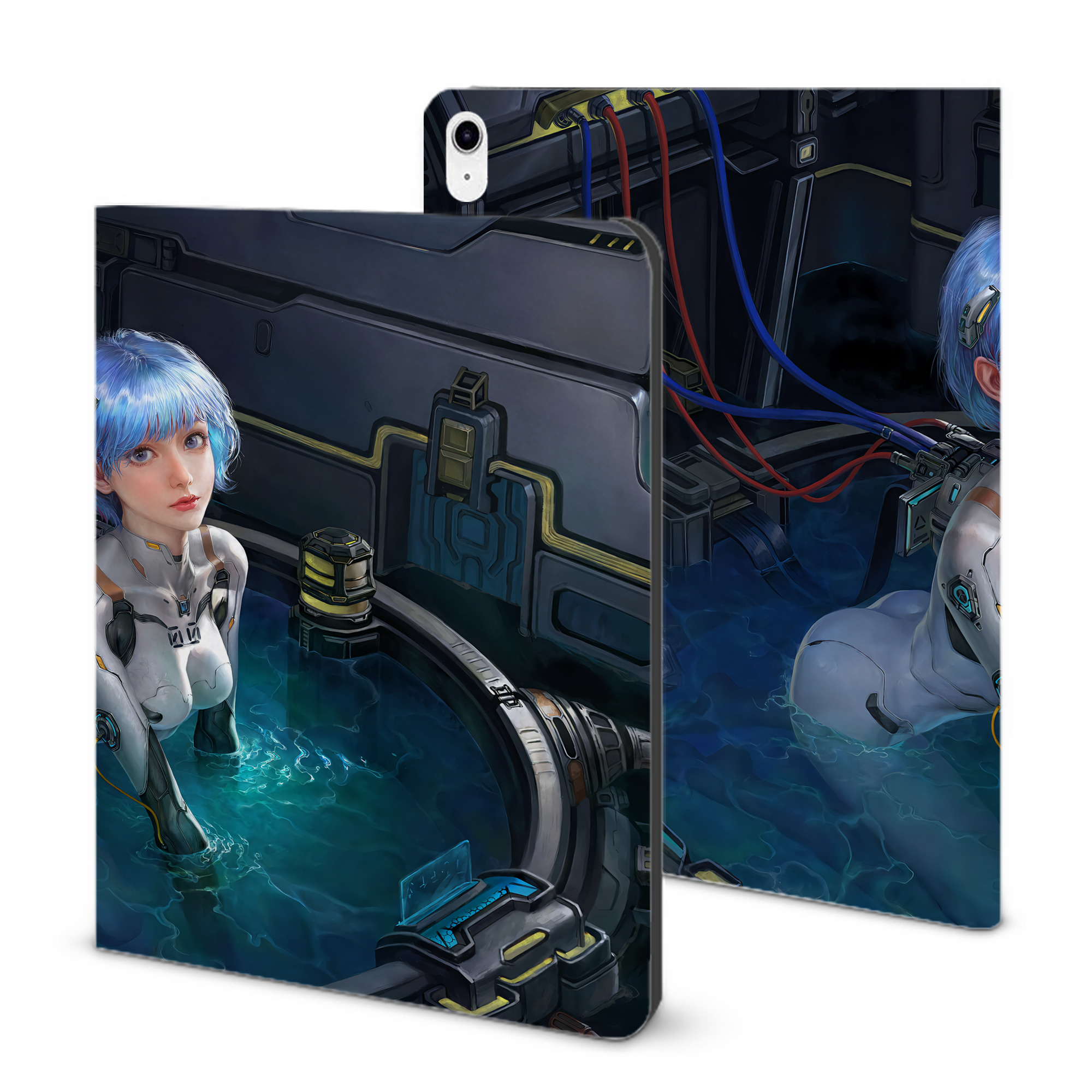 （画像用） EVA 新世紀エヴァンゲリオン IPad ケース ブック型 PUレザー TPU 耐衝撃 軽量 薄型 ペン収納なし 全面保護 IPad 各モデル対応